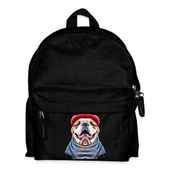 Bulldogge Streetwear Hoodie - Kinder Rucksack - Schwarz - Vorne