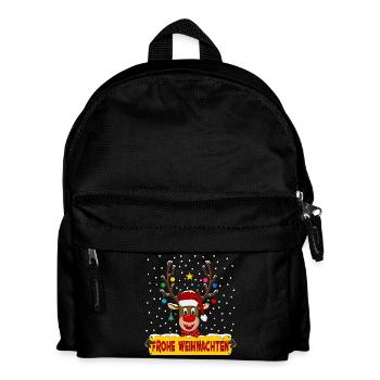Frohe Weihnachten Rentier - Kinder Rucksack - Schwarz - Vorne