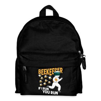 Beekeeper If I Run, You Run Beekeeping Apiarist - Kinder Rucksack - Schwarz - Vorne