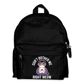 Gamer Cat: Don't Bother Me Right Meow - Kids' Backpack - black - Front
