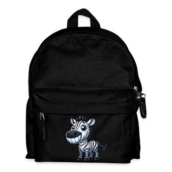 zèbre sourire dent dessin animé bonheur joie rire - Sac à dos Enfant - noir - Devant