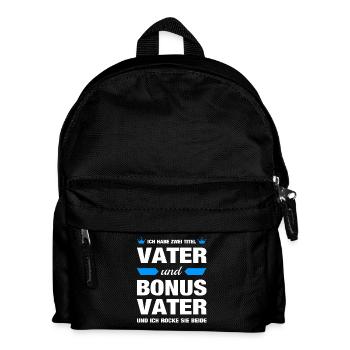 Bonus Vater Papa Papi Stiefvater Vatertag Geschenk - Kinder Rucksack - Schwarz - Vorne