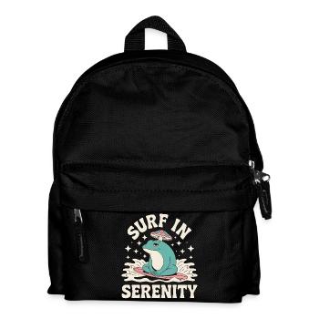Surf en sérénité - Mignon grenouille autocollant - Sac à dos Enfant - noir - Devant