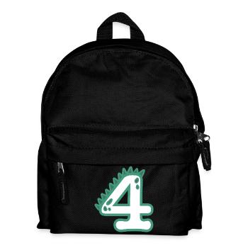 Zahl 4 - Kinder Rucksack - Schwarz - Vorne