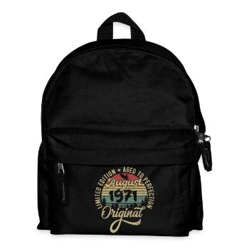August 1971 Geburtstagsgeschenk August 1971 August - Kinder Rucksack - Schwarz - Vorne