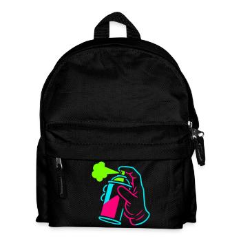 Graffiti tin in pop art style - Kids' Backpack - black - Front