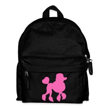 Caniche Chien Amour Amour Animal de compagnie Amour Rose Coeur - Sac à dos Enfant - noir - Devant