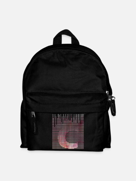 Floral gradient with lettering - Kids' Backpack - black