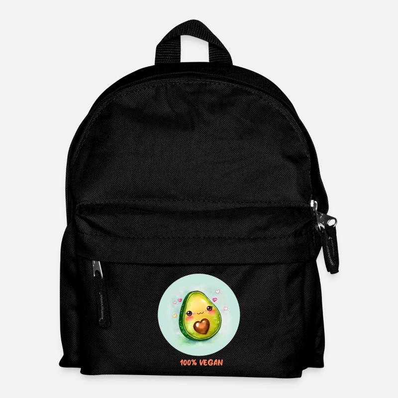 Vegane Avocado - Kinder Rucksack - Schwarz