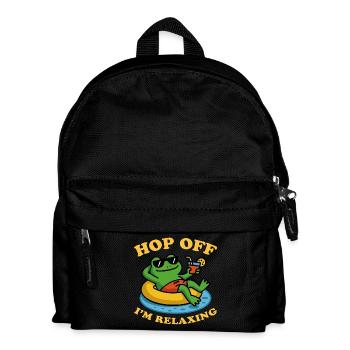 Relaxing Frog - Hop Off I'm relaxing - Kids' Backpack - black - Front