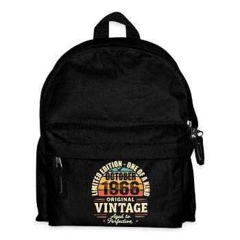 Retro October 1966 - birthday october 1966 - Kids' Backpack - black - Front