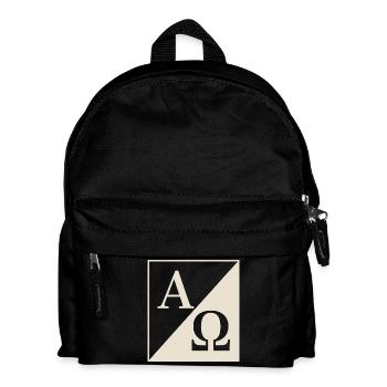 Christlich Alpha und Omega Symbol Glaube - Kinder Rucksack - Schwarz - Vorne