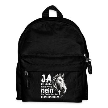 Horse Saying with Horse Head Statement Hobby - Kids' Backpack - black - Front
