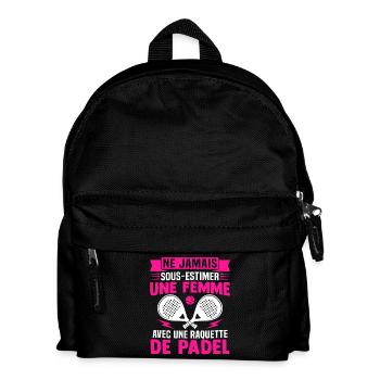  une femme avec une raquette de tennis - Sac à dos Enfant - noir - Devant