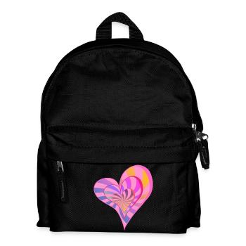 Colorful Layered Heart Aesthetic Design - Kids' Backpack - black - Front