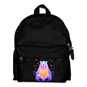 Regenbogen Bär - Kinder Rucksack - Schwarz - Vorne