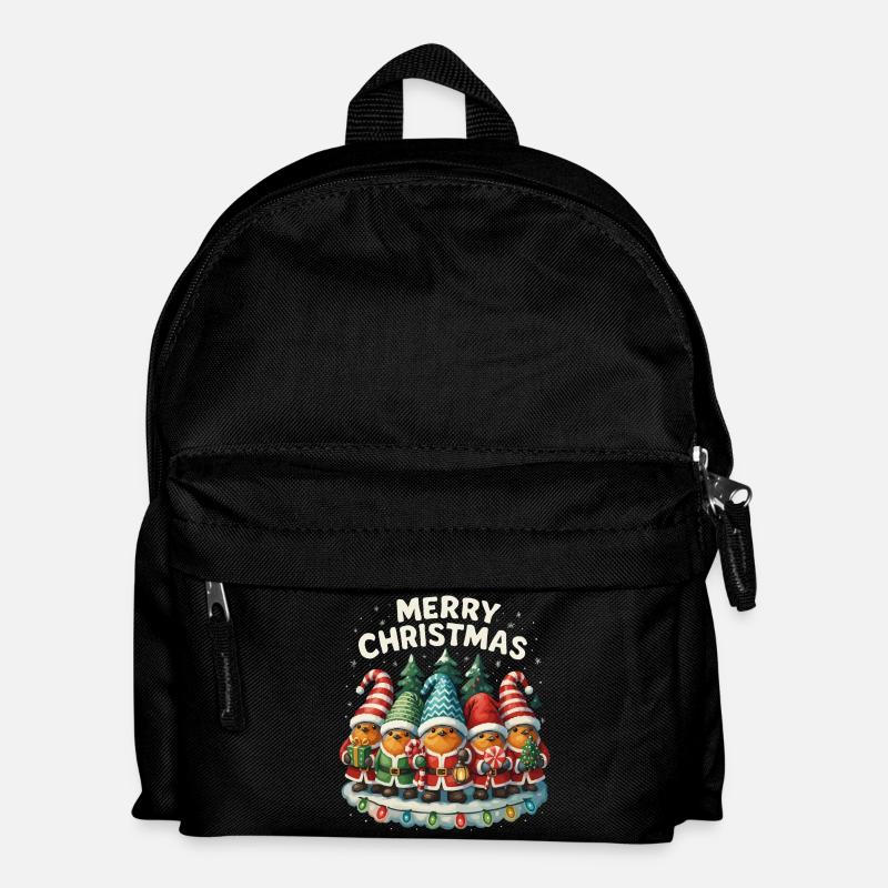 Lustiges Rotkehlchen Weihnachten Geschenk Süß - Kinder Rucksack - Schwarz