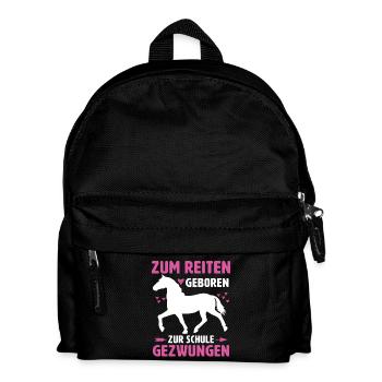 Born to ride, forced to school, horses - Kids' Backpack - black - Front