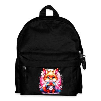 Kawaii Chibi Fox - Kids' Backpack - black - Front