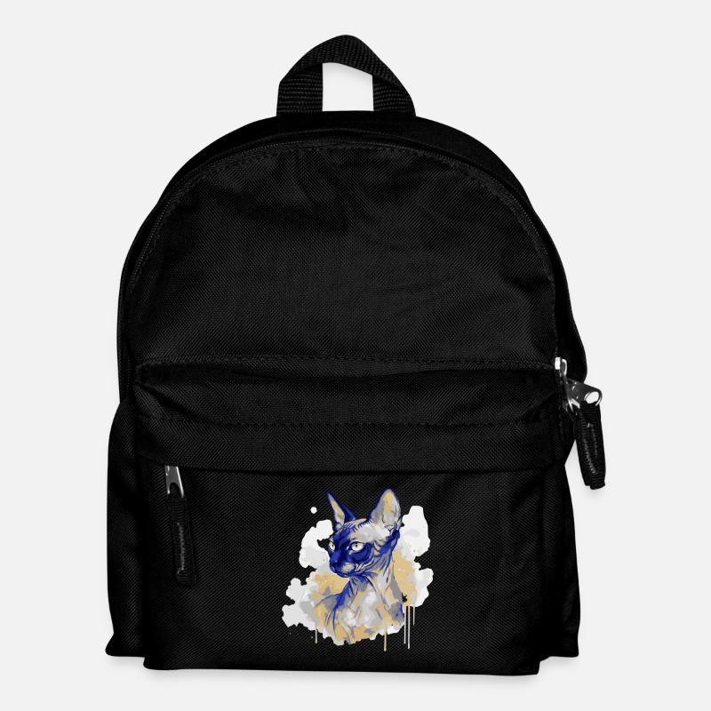 Sphynx Katzenkunst Aquarell - Kinder Rucksack - Schwarz
