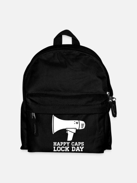 Megaphone Happy Caps Lock Day Nerd - Kids' Backpack - black