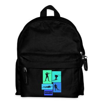 Biathlon Retro-Biathlet - Kinder Rucksack - Schwarz - Vorne