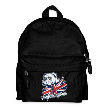 Bulldog with UK flag and Big Ben - Kids' Backpack - black - Front