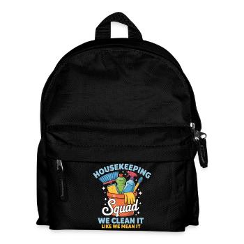 Lustiges Putzen Design - Kinder Rucksack - Schwarz - Vorne