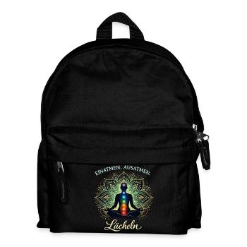 Inspire, expire, sourire - Don de méditation - Sac à dos Enfant - noir - Devant