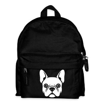 French Bulldog Frenchie Head - Kids' Backpack - black - Front