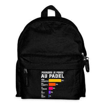 Pourquoi Je Perds Au Padel Cadeau padeliste  - Sac à dos Enfant - noir - Devant