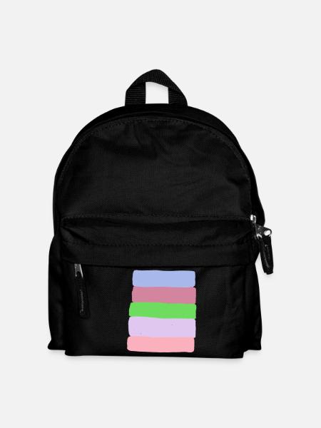 Pastel Stripe Stack - Kids' Backpack - black