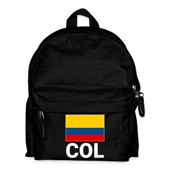 Colombia flag with abbreviation COL - Kids' Backpack - black - Front