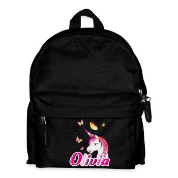 Olivia Einhorn mit Schmetterlingen - Kinder Rucksack - Schwarz - Vorne
