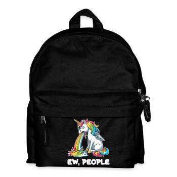 Rainbow Unicorn Spits Rainbow - Kids' Backpack - black - Front