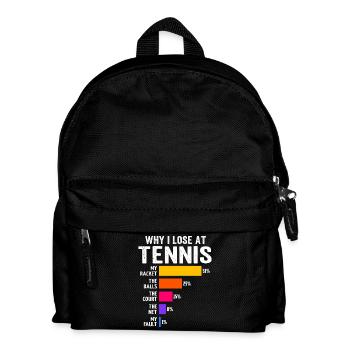 Warum ich beim Tennis verliere - Kinder Rucksack - Schwarz - Vorne