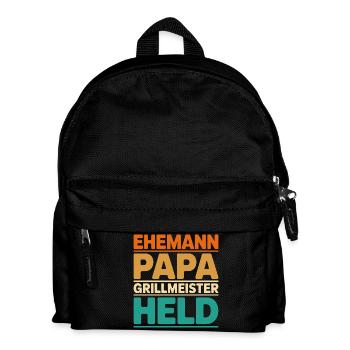 Ehemann Papa Grillmeister Held - Kinder Rucksack - Schwarz - Vorne