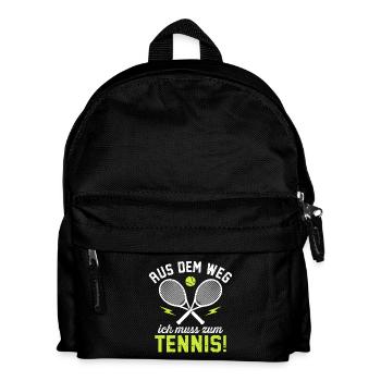 Aus dem Weg ich muss zum Tennis  - Kinder Rucksack - Schwarz - Vorne