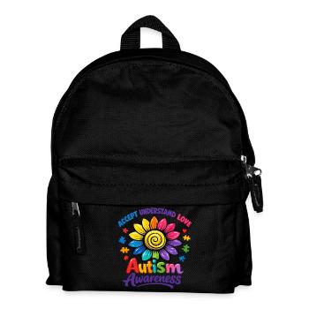 Autism Awareness Sunflower - Kids' Backpack - black - Front