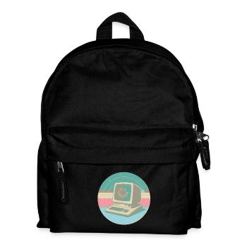 PC rétro sourire pastel - Sac à dos Enfant - noir - Devant