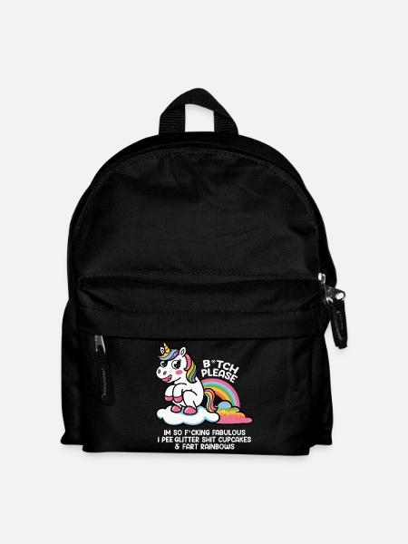 Glitzerndes Einhorn mit Regenbogen Geschenk - Kinder Rucksack - Schwarz