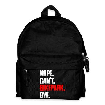 Nope can't bikepark Fahrrad Mountainbike Downhill - Kinder Rucksack - Schwarz - Vorne