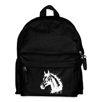 White Splash Horse Head - Kids' Backpack - black - Front