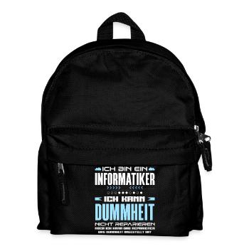 Informatiker Dummheit Reparieren - Kinder Rucksack - Schwarz - Vorne