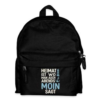 Heimat ist wo man auch abends Moin sagt  - Kinder Rucksack - Schwarz - Vorne