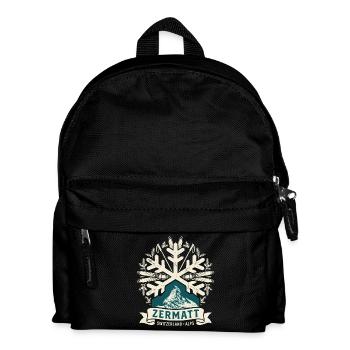 Vintage Zermatt Switzerland Alps - Kids' Backpack - black - Front