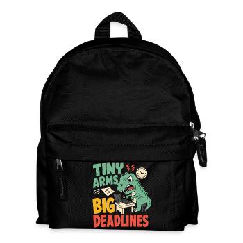T-Rex with small arms in the office - Kids' Backpack - black - Front