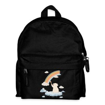 Polar bear paints a rainbow - Kids' Backpack - black - Front