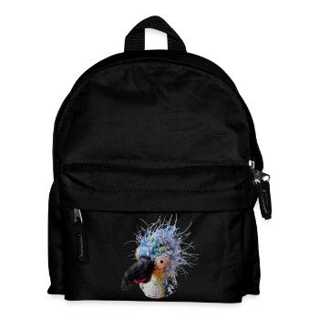 Kurioser Kultvogel Krallo Kreisch™ by Syl Varya - Kinder Rucksack - Schwarz - Vorne