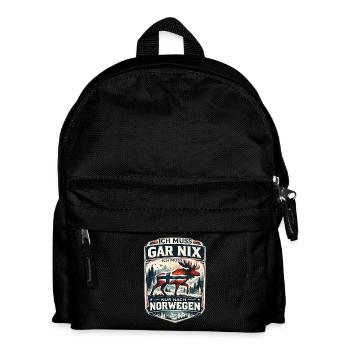 Norwegen Elch Badge Motiv - Kinder Rucksack - Schwarz - Vorne